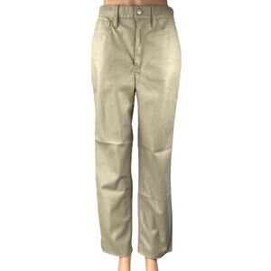 Madewell Perfect Vintage Cream Faux Leather High Rise Straight Trousers Pants 27